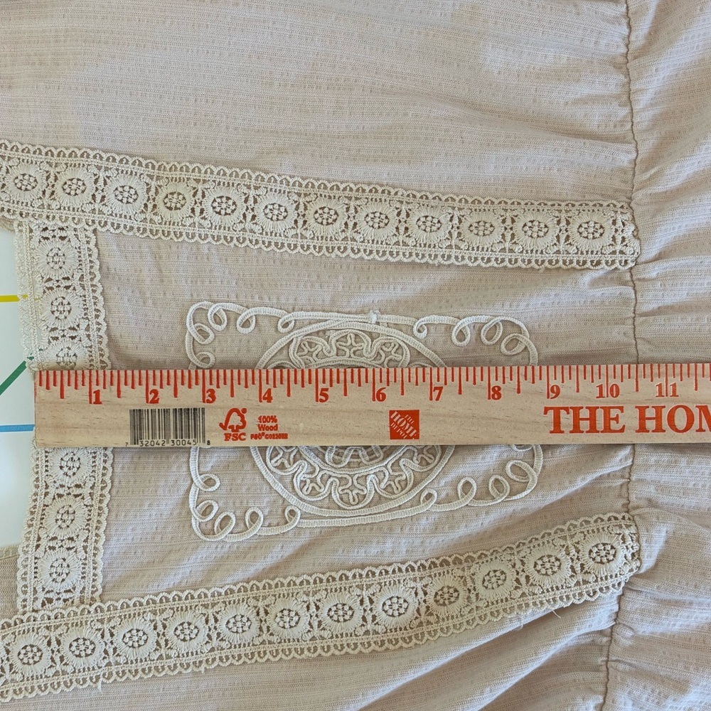 Cato Beige Boho Maxi Dress w/ lace and embroidery size 18/20 NWOT lagenlook - Picture 12 of 13
